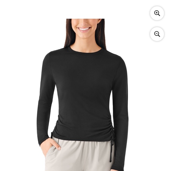 Elegant Black Long Sleeve Top with Side Ties - Picture 5 of 10